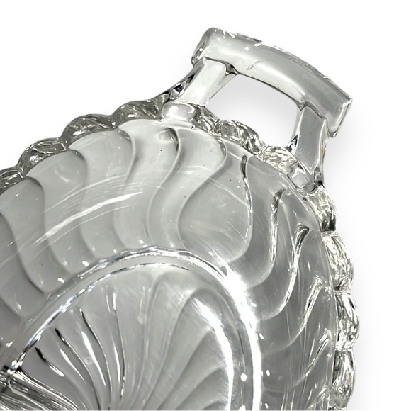 Vintage Fostoria Handled Divided Two Part Relish Celery Dish Clear‎ Glass - Picture 5 of 5